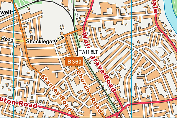 TW11 8LT map - OS VectorMap District (Ordnance Survey)