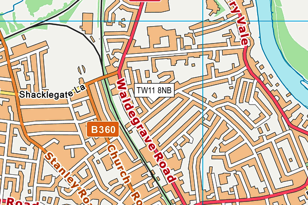 TW11 8NB map - OS VectorMap District (Ordnance Survey)