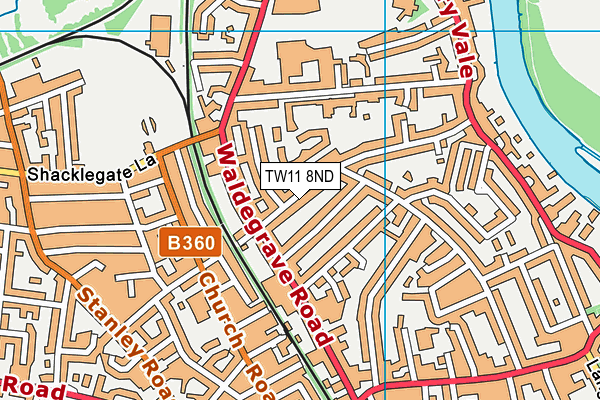 TW11 8ND map - OS VectorMap District (Ordnance Survey)