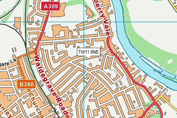 TW11 8NE map - OS VectorMap District (Ordnance Survey)