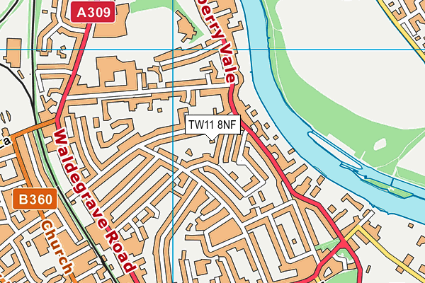 TW11 8NF map - OS VectorMap District (Ordnance Survey)