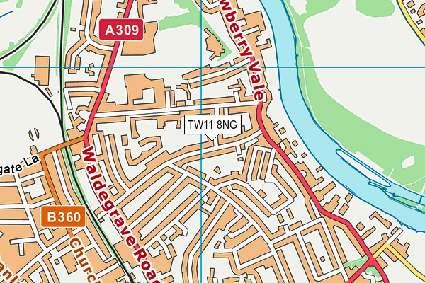TW11 8NG map - OS VectorMap District (Ordnance Survey)