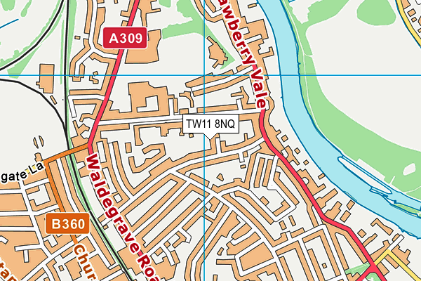 TW11 8NQ map - OS VectorMap District (Ordnance Survey)
