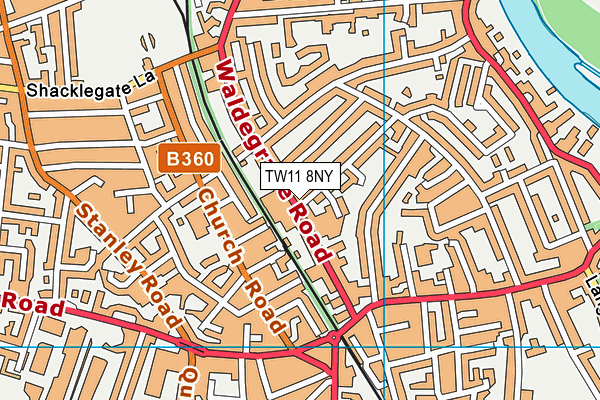 TW11 8NY map - OS VectorMap District (Ordnance Survey)