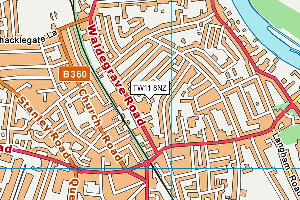 TW11 8NZ map - OS VectorMap District (Ordnance Survey)