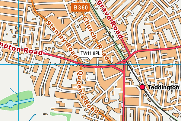 TW11 8PL map - OS VectorMap District (Ordnance Survey)