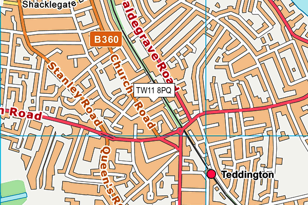 TW11 8PQ map - OS VectorMap District (Ordnance Survey)