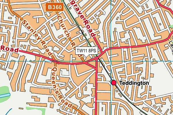 TW11 8PS map - OS VectorMap District (Ordnance Survey)