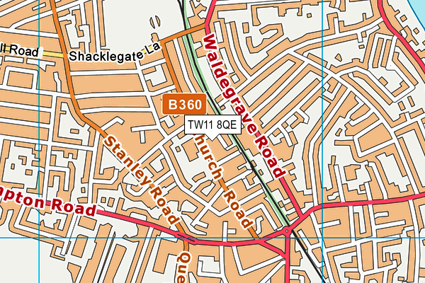 TW11 8QE map - OS VectorMap District (Ordnance Survey)