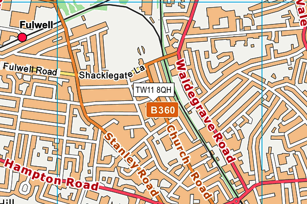 TW11 8QH map - OS VectorMap District (Ordnance Survey)