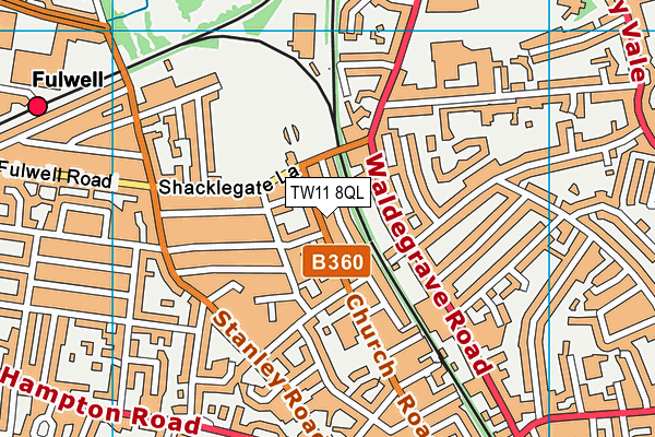 TW11 8QL map - OS VectorMap District (Ordnance Survey)