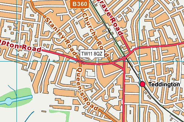 TW11 8QZ map - OS VectorMap District (Ordnance Survey)