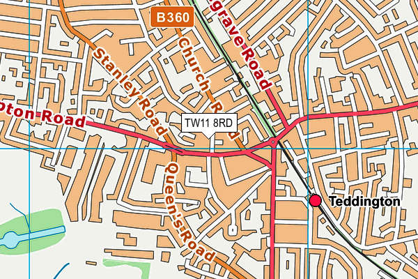 TW11 8RD map - OS VectorMap District (Ordnance Survey)