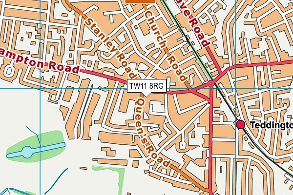 TW11 8RG map - OS VectorMap District (Ordnance Survey)