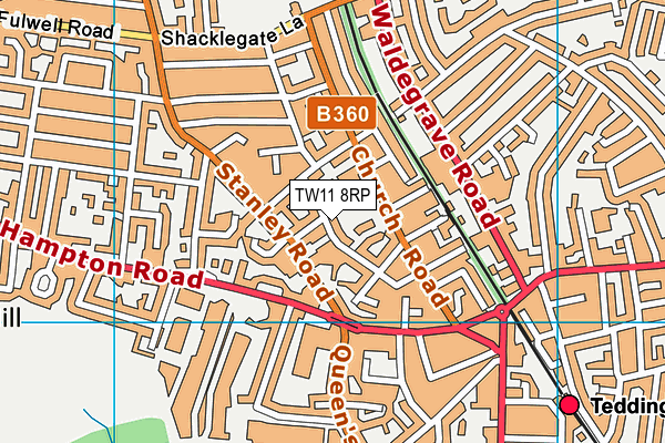 TW11 8RP map - OS VectorMap District (Ordnance Survey)
