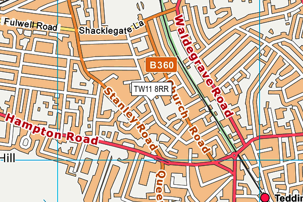 TW11 8RR map - OS VectorMap District (Ordnance Survey)