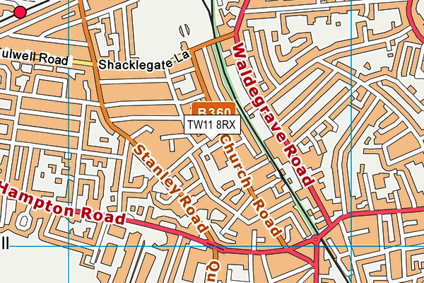 TW11 8RX map - OS VectorMap District (Ordnance Survey)