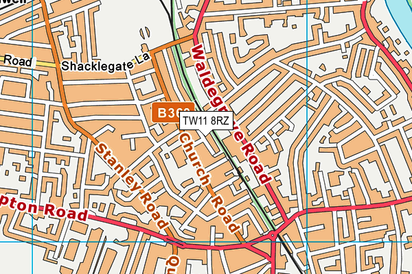 TW11 8RZ map - OS VectorMap District (Ordnance Survey)