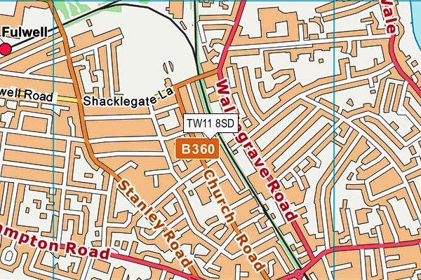 TW11 8SD map - OS VectorMap District (Ordnance Survey)
