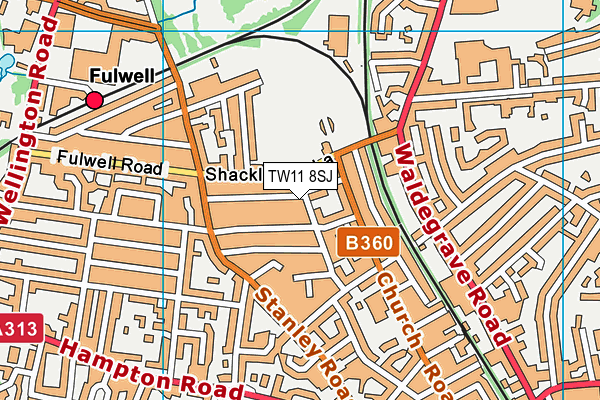 TW11 8SJ map - OS VectorMap District (Ordnance Survey)