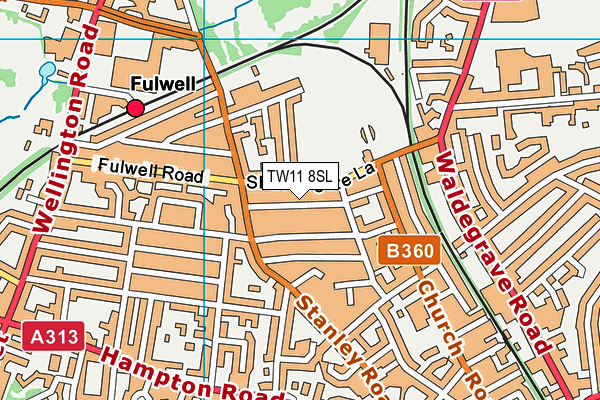 TW11 8SL map - OS VectorMap District (Ordnance Survey)