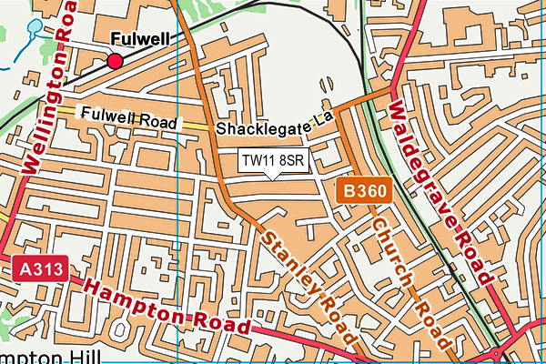 TW11 8SR map - OS VectorMap District (Ordnance Survey)