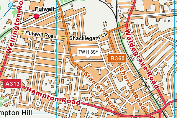 TW11 8SY map - OS VectorMap District (Ordnance Survey)