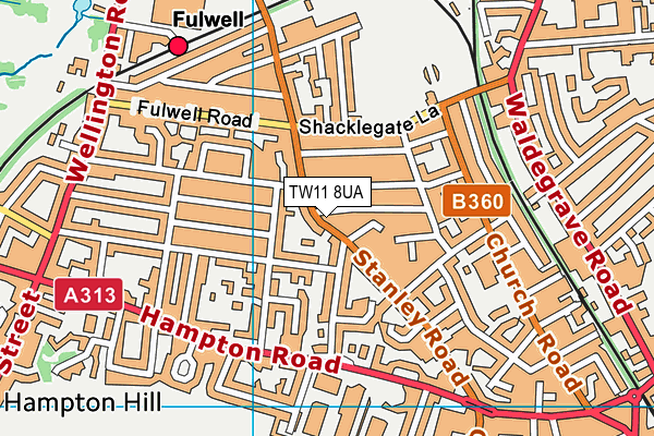 TW11 8UA map - OS VectorMap District (Ordnance Survey)