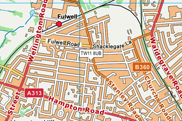 TW11 8UB map - OS VectorMap District (Ordnance Survey)