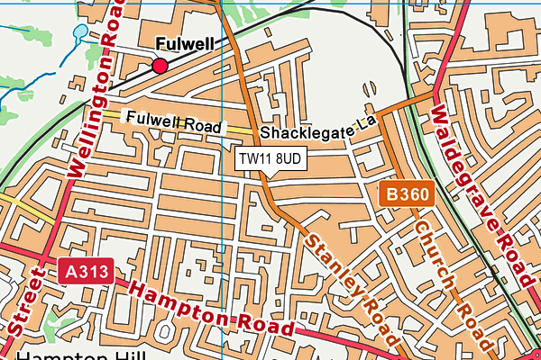 TW11 8UD map - OS VectorMap District (Ordnance Survey)
