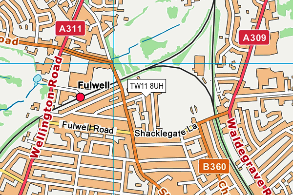 Stanley  Primary School map (TW11 8UH) - OS VectorMap District (Ordnance Survey)