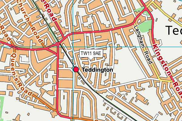 TW11 9AE map - OS VectorMap District (Ordnance Survey)