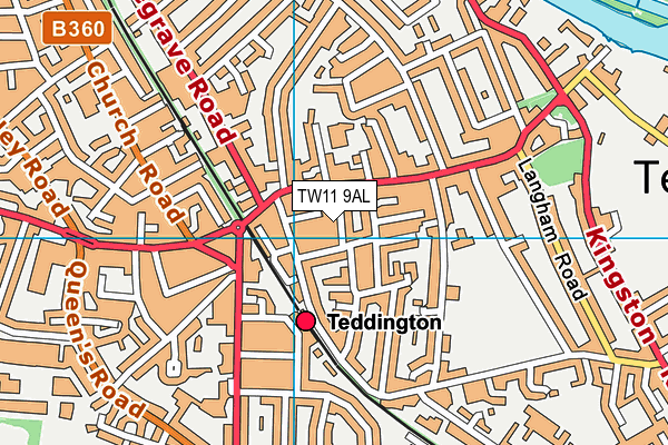 TW11 9AL map - OS VectorMap District (Ordnance Survey)