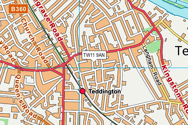 TW11 9AN map - OS VectorMap District (Ordnance Survey)