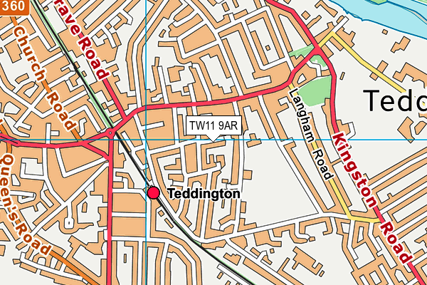 TW11 9AR map - OS VectorMap District (Ordnance Survey)