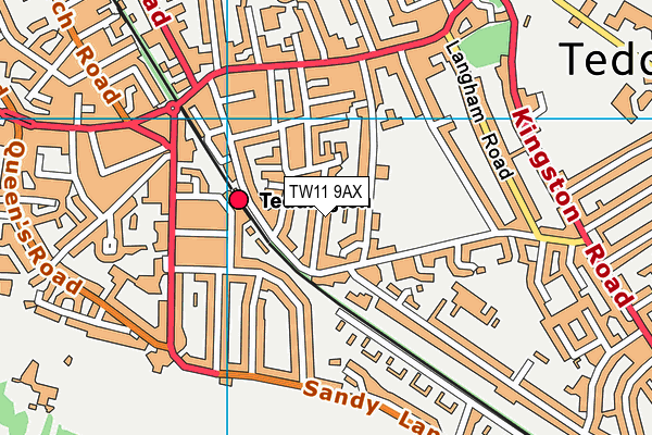 TW11 9AX map - OS VectorMap District (Ordnance Survey)