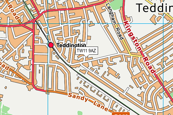 TW11 9AZ map - OS VectorMap District (Ordnance Survey)