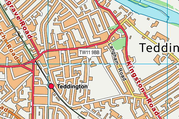 TW11 9BB map - OS VectorMap District (Ordnance Survey)