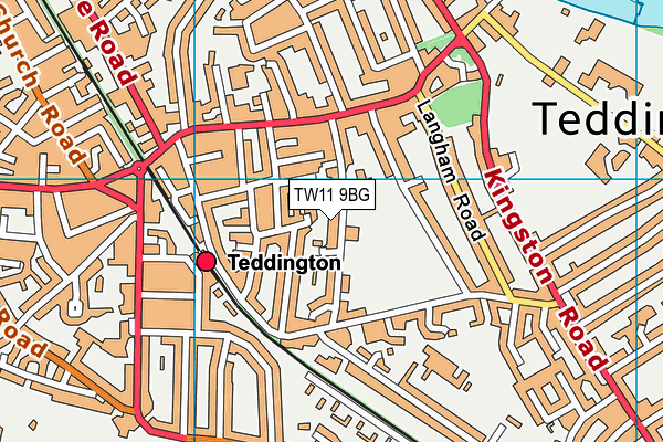 Teddington Sports Ground map (TW11 9BG) - OS VectorMap District (Ordnance Survey)