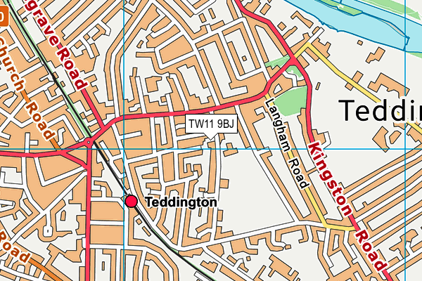 TW11 9BJ map - OS VectorMap District (Ordnance Survey)