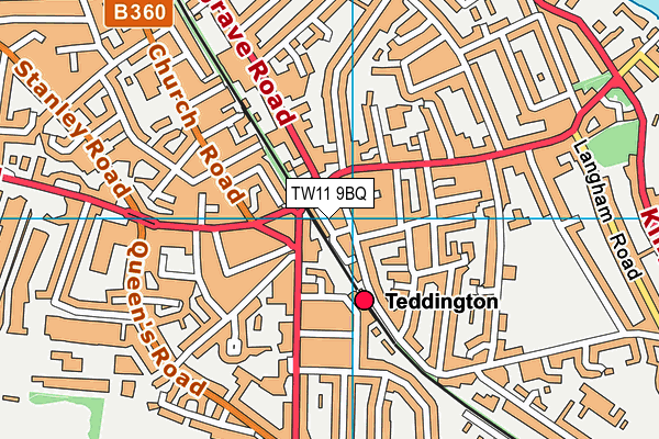 TW11 9BQ map - OS VectorMap District (Ordnance Survey)