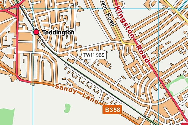 TW11 9BS map - OS VectorMap District (Ordnance Survey)