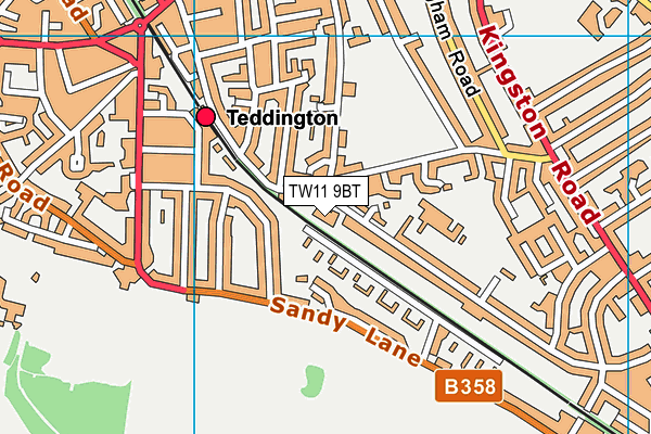 TW11 9BT map - OS VectorMap District (Ordnance Survey)