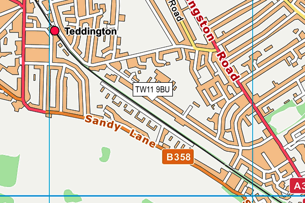 TW11 9BU map - OS VectorMap District (Ordnance Survey)