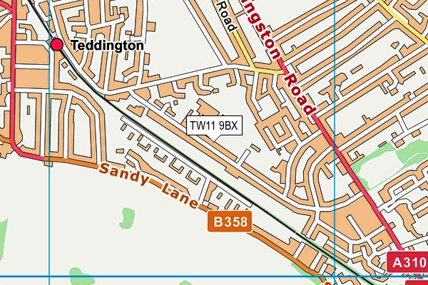 TW11 9BX map - OS VectorMap District (Ordnance Survey)