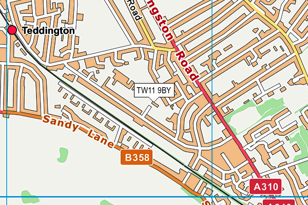 TW11 9BY map - OS VectorMap District (Ordnance Survey)