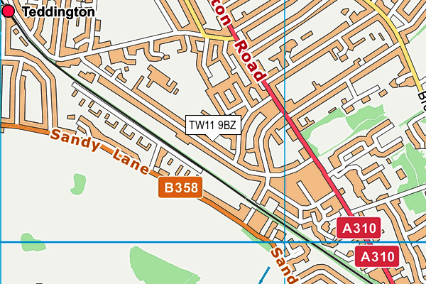 TW11 9BZ map - OS VectorMap District (Ordnance Survey)