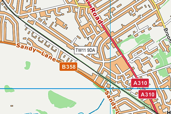 TW11 9DA map - OS VectorMap District (Ordnance Survey)