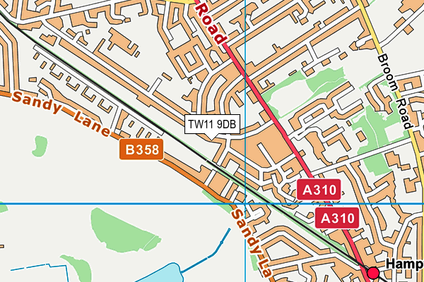 TW11 9DB map - OS VectorMap District (Ordnance Survey)