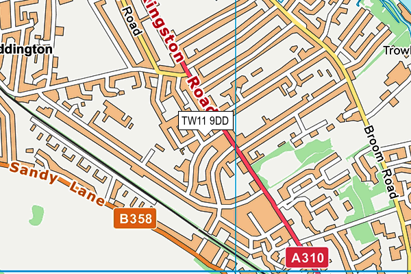 TW11 9DD map - OS VectorMap District (Ordnance Survey)